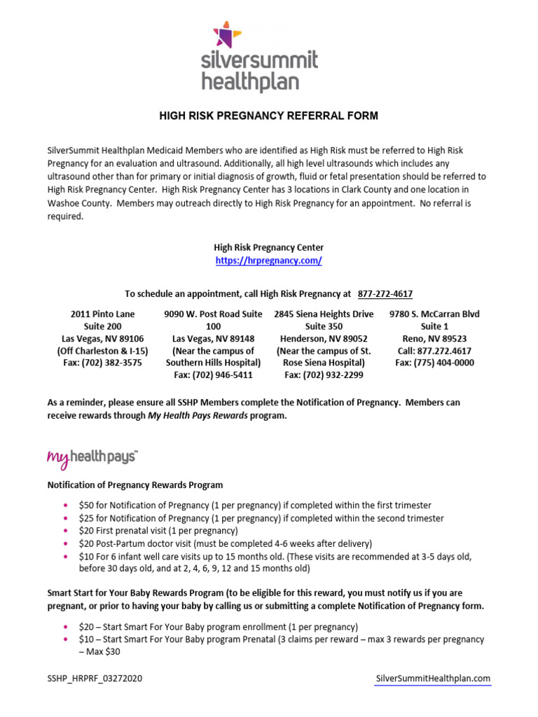 High Risk Pregnancy Referral Process | PDF | Pregnancy | Women's Health