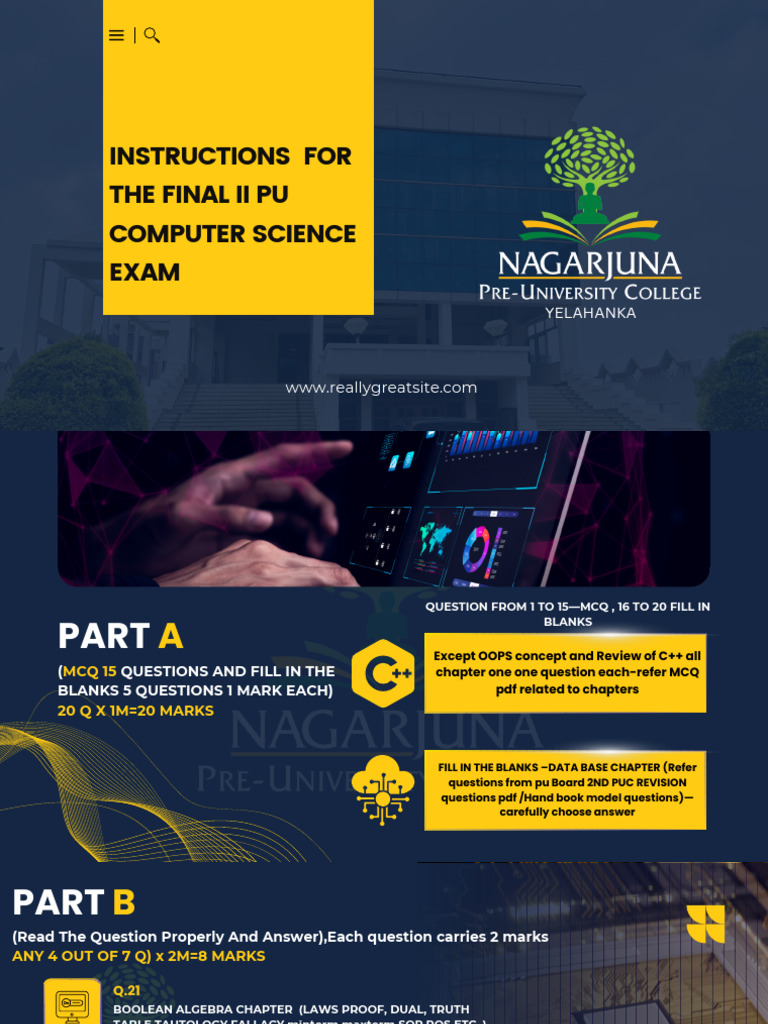 Instructions For The Final II Pu Computer Science Exam | PDF ...