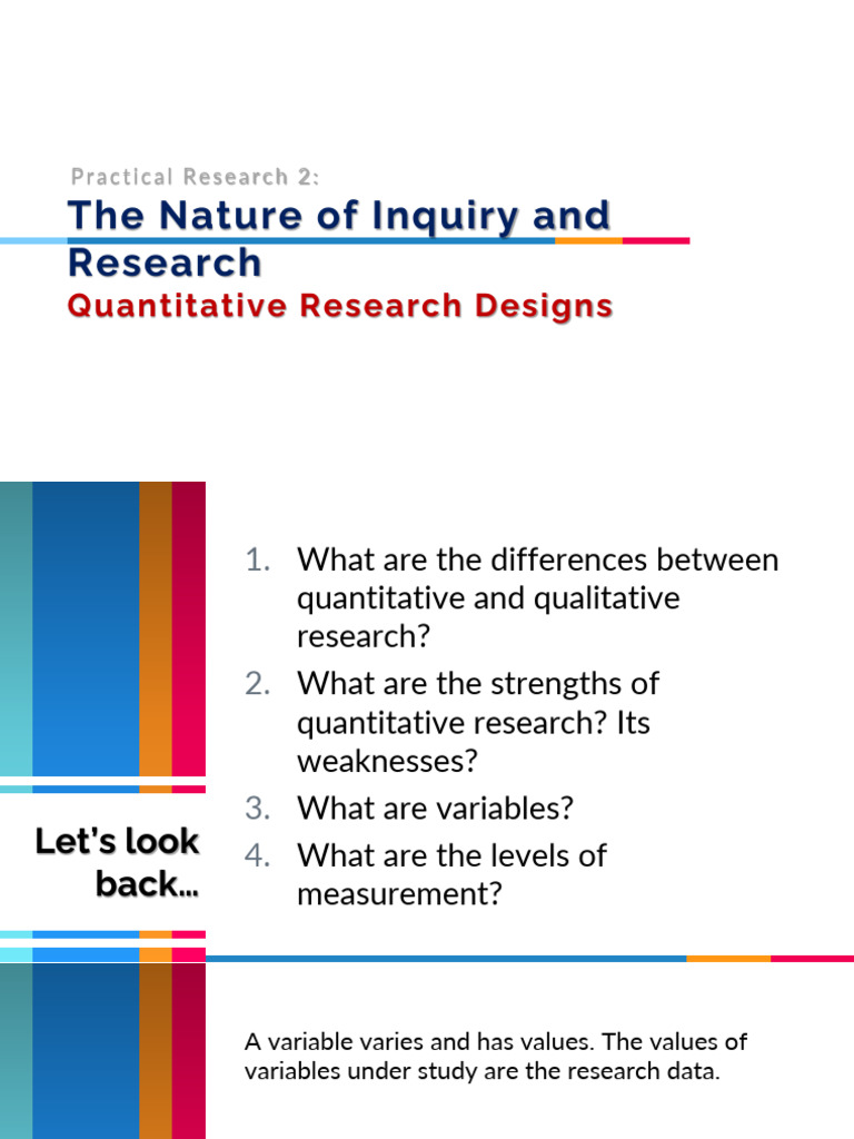 3 Quantitative Research Designs | PDF | Level Of Measurement ...