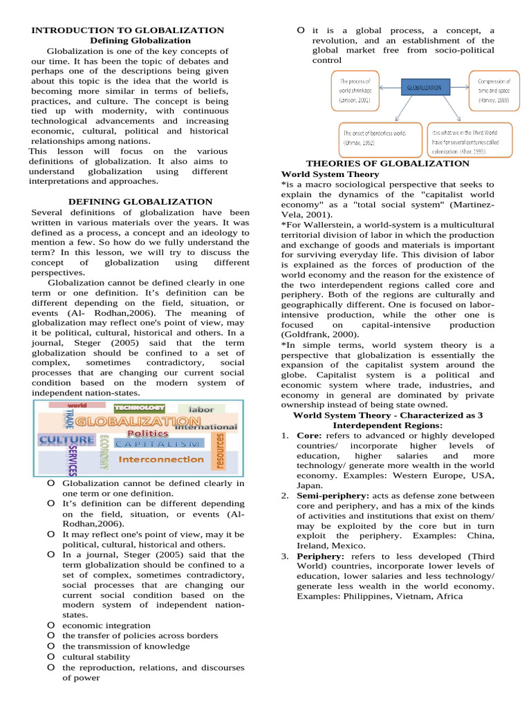 Understanding Globalization Concepts | PDF | World Systems Theory ...