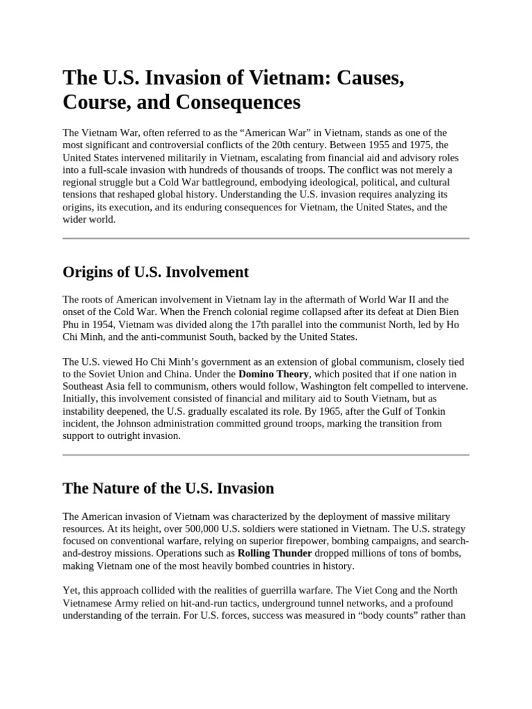 U.S. Vietnam War: Causes and Impact | PDF | Vietnam War | Vietnam