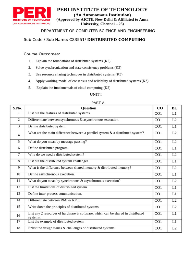 Distributed Computing Course Overview | PDF | Distributed Computing ...