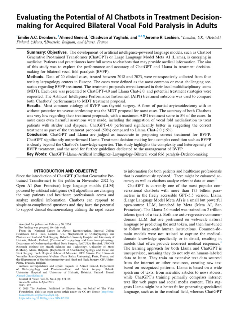 Evaluating The Potential of AI Chatbots in Treatme | PDF | Artificial ...