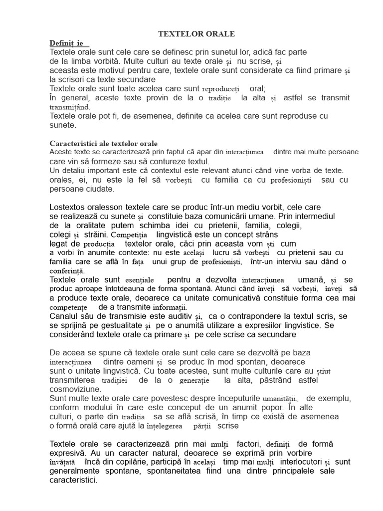 Textul Oral | PDF