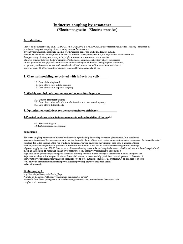 Inductive Coupling and Resonance Study | PDF | Inductance | Inductor