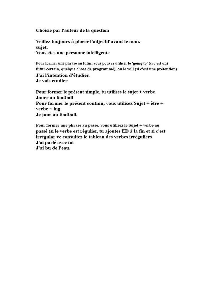 Conjugaison des verbes en anglais | PDF | Verbe | Phrase