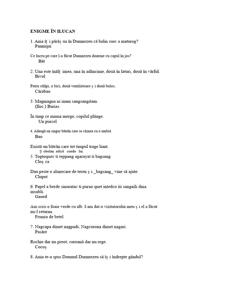 Riddles in Ilocano and Pangasinan | PDF