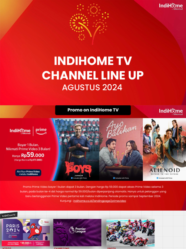 Channel IndiHome TV Agustus 2024 | PDF