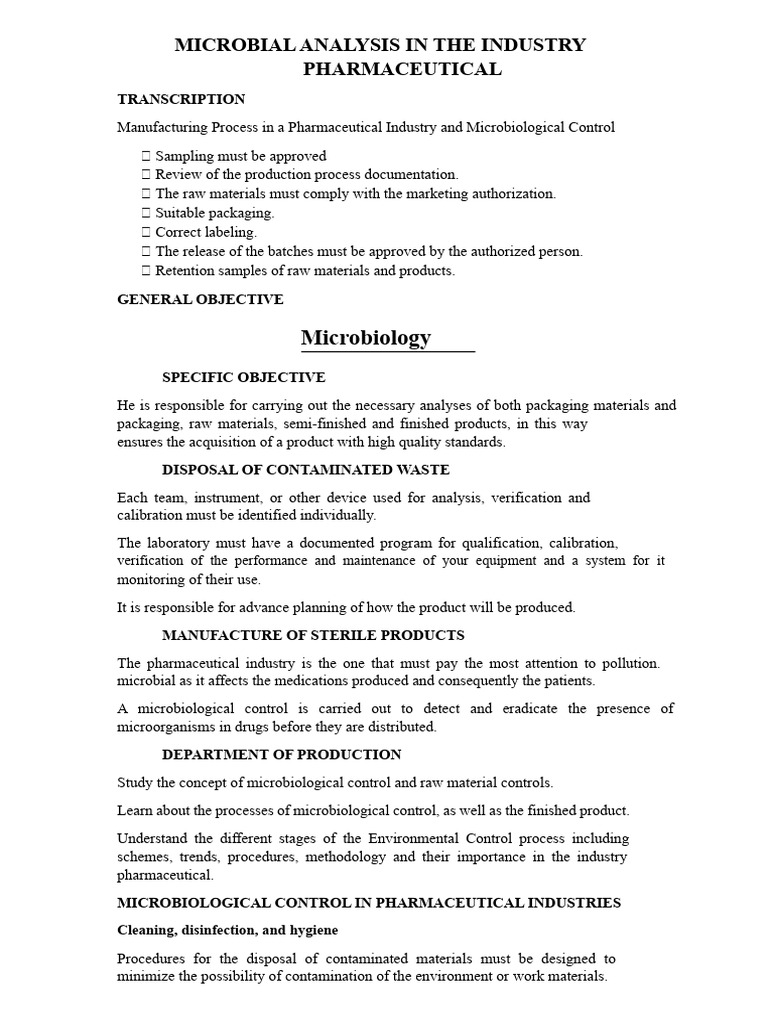 Microbial Analysis in The Pharmaceutical Industry | PDF | Verification ...