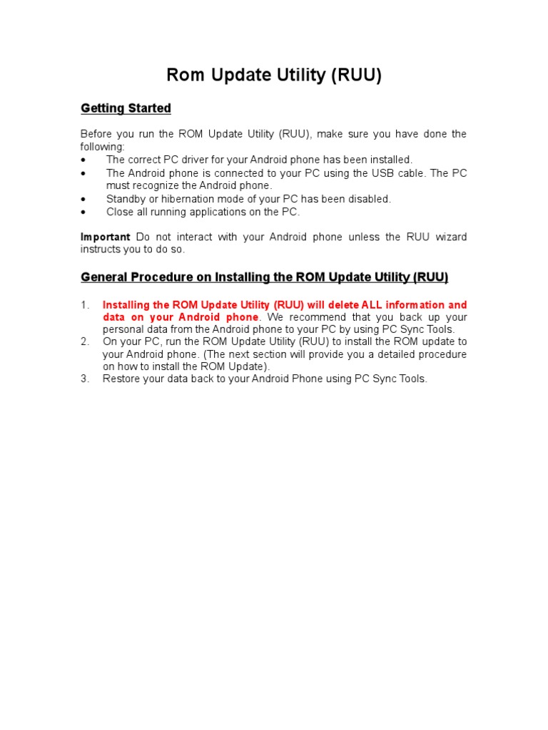Android ROM Update Guide | PDF | Computers