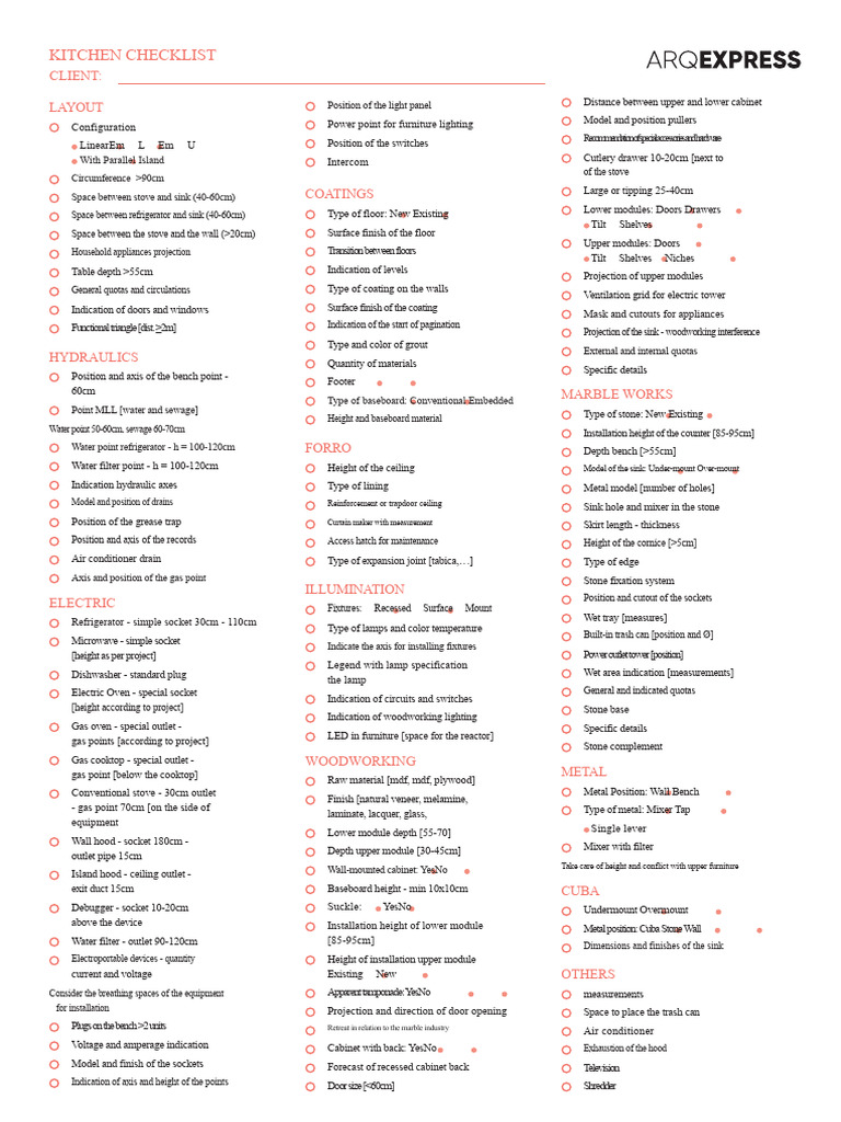 Digital Kitchen Checklist | PDF | Kitchen | Cabinetry