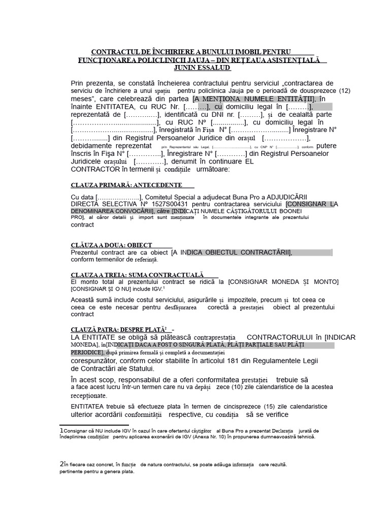 Model Contract Osce | PDF