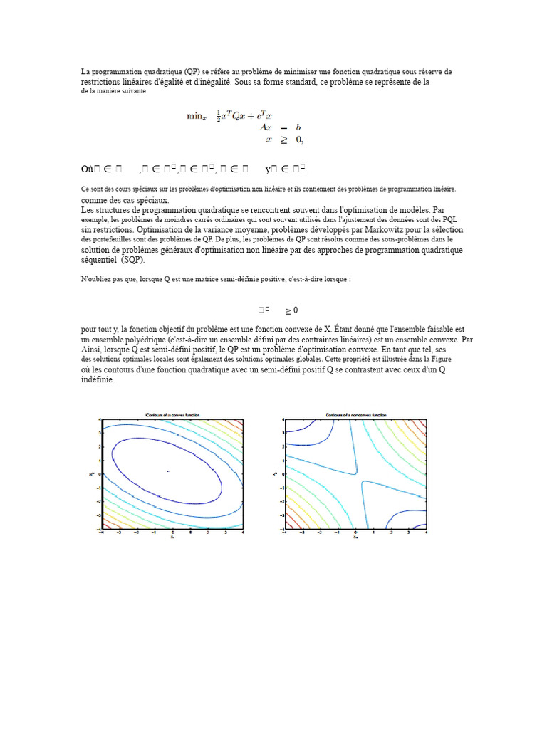 Introduction à la Programmation Quadratique | PDF | Optimisation ...