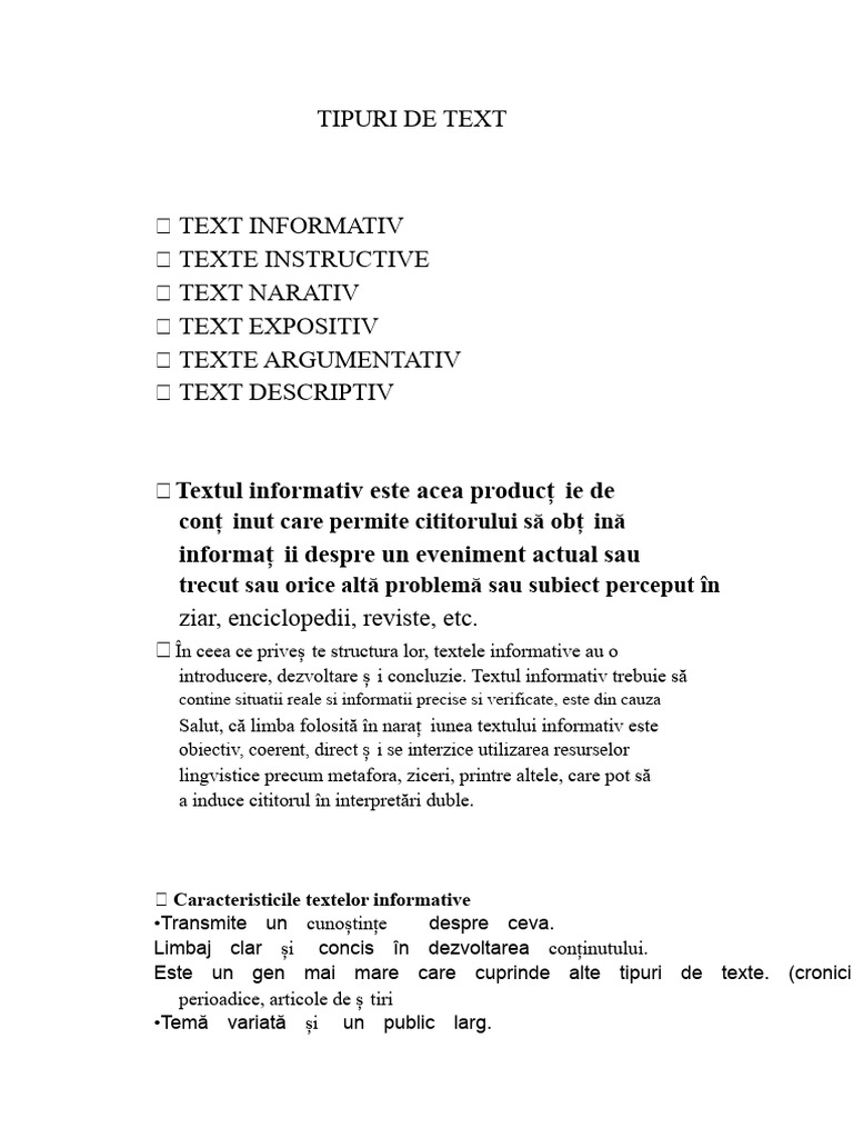 Tipuri de Text Raport | PDF