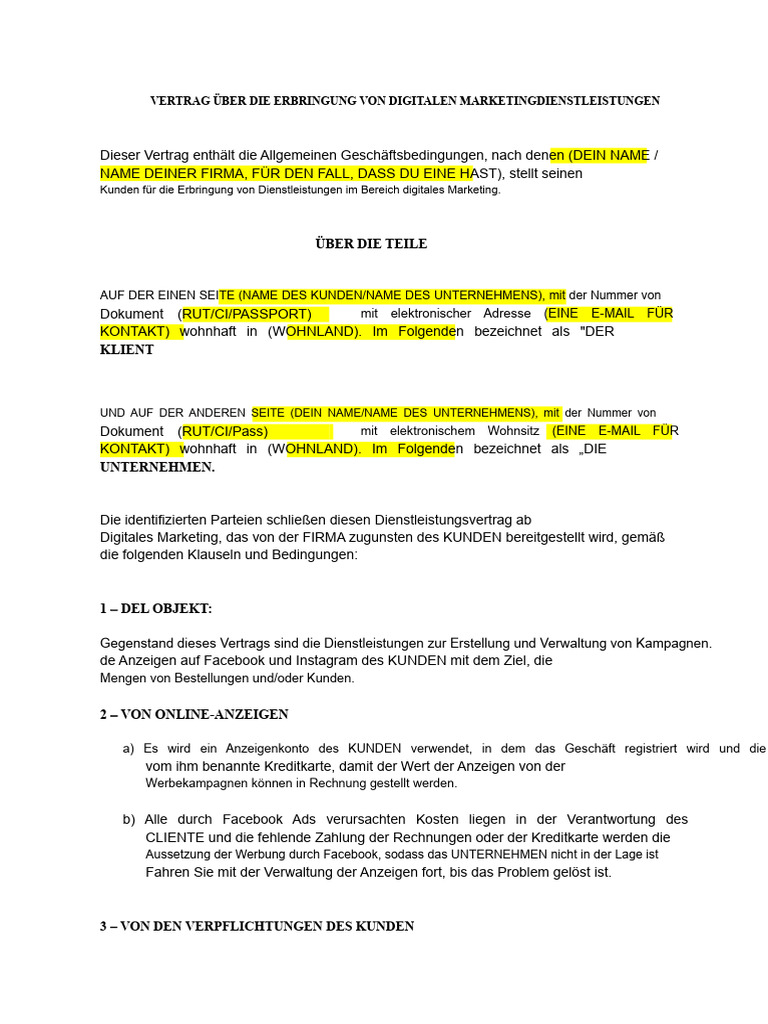 Vertrag 3 Monate | PDF