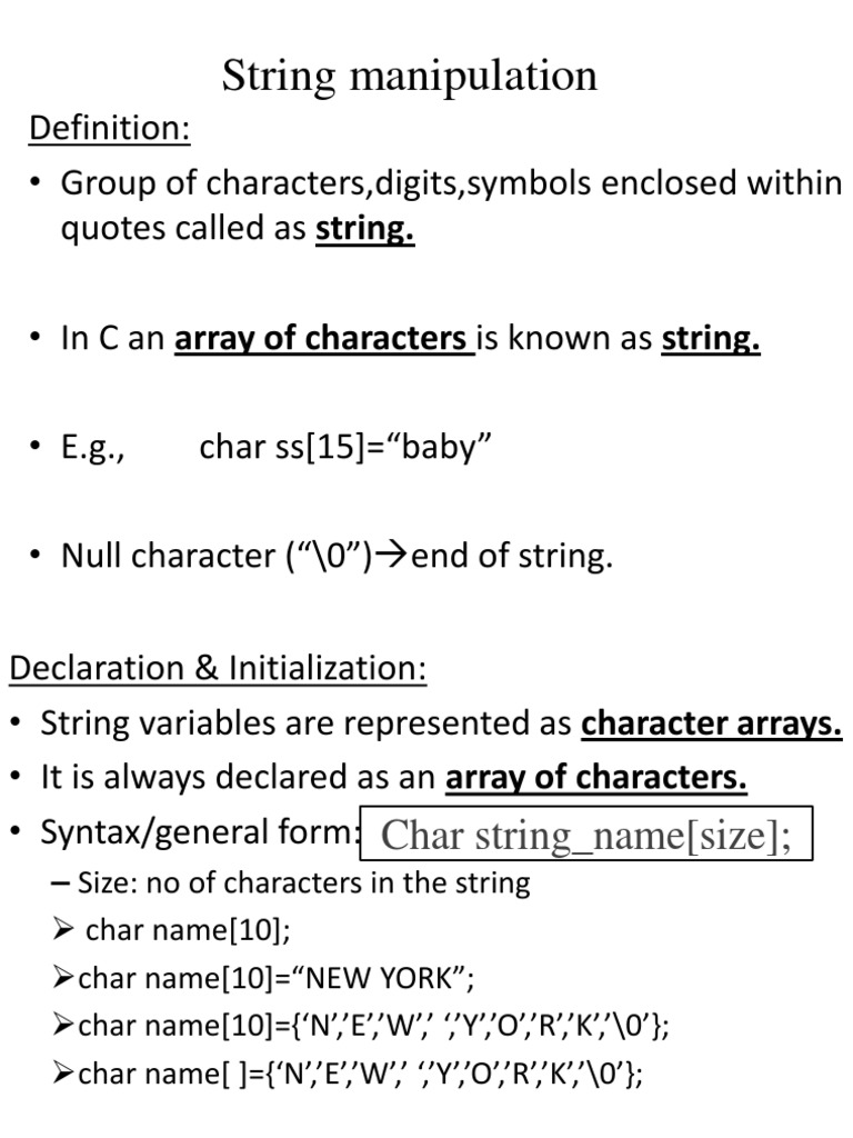 C String Manipulation Basics | PDF
