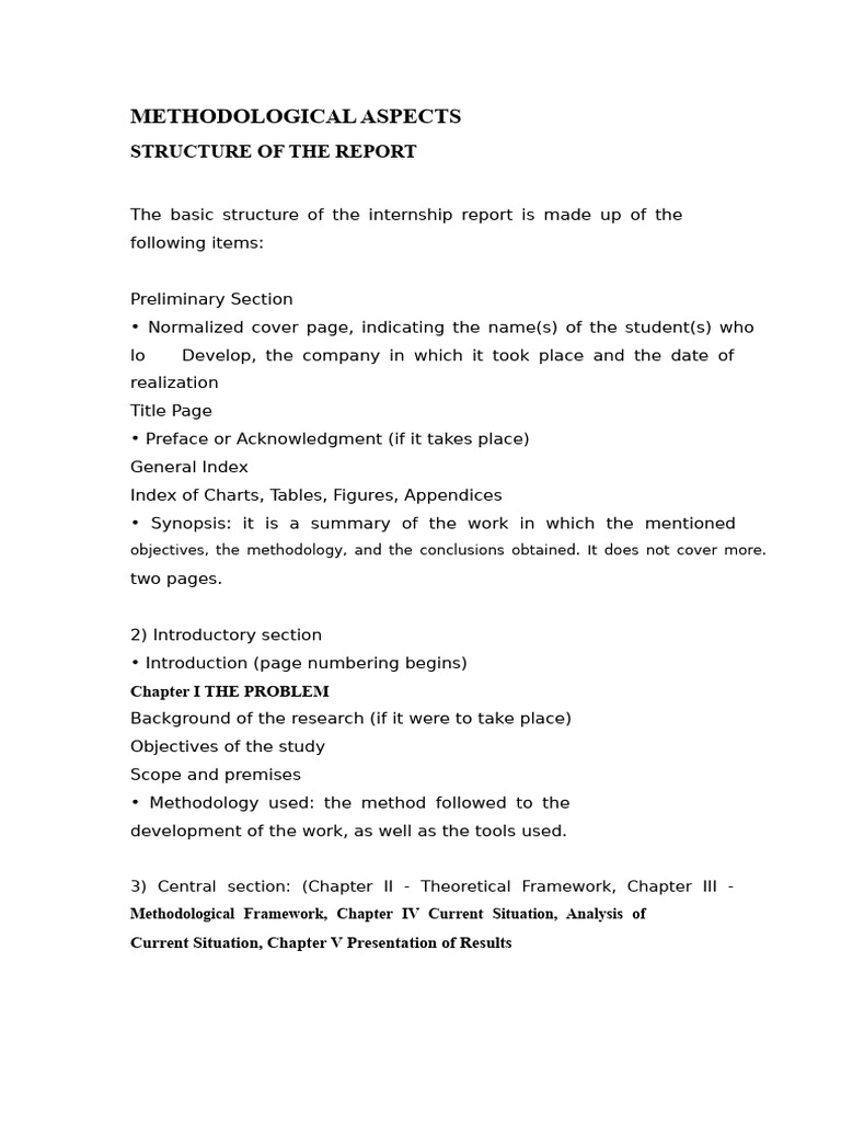 Internship Report Structure and Guidelines | PDF | Information ...