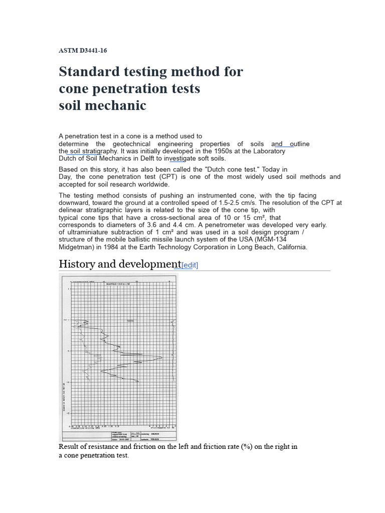 Cone Penetration Test Overview | PDF | Applied And Interdisciplinary ...