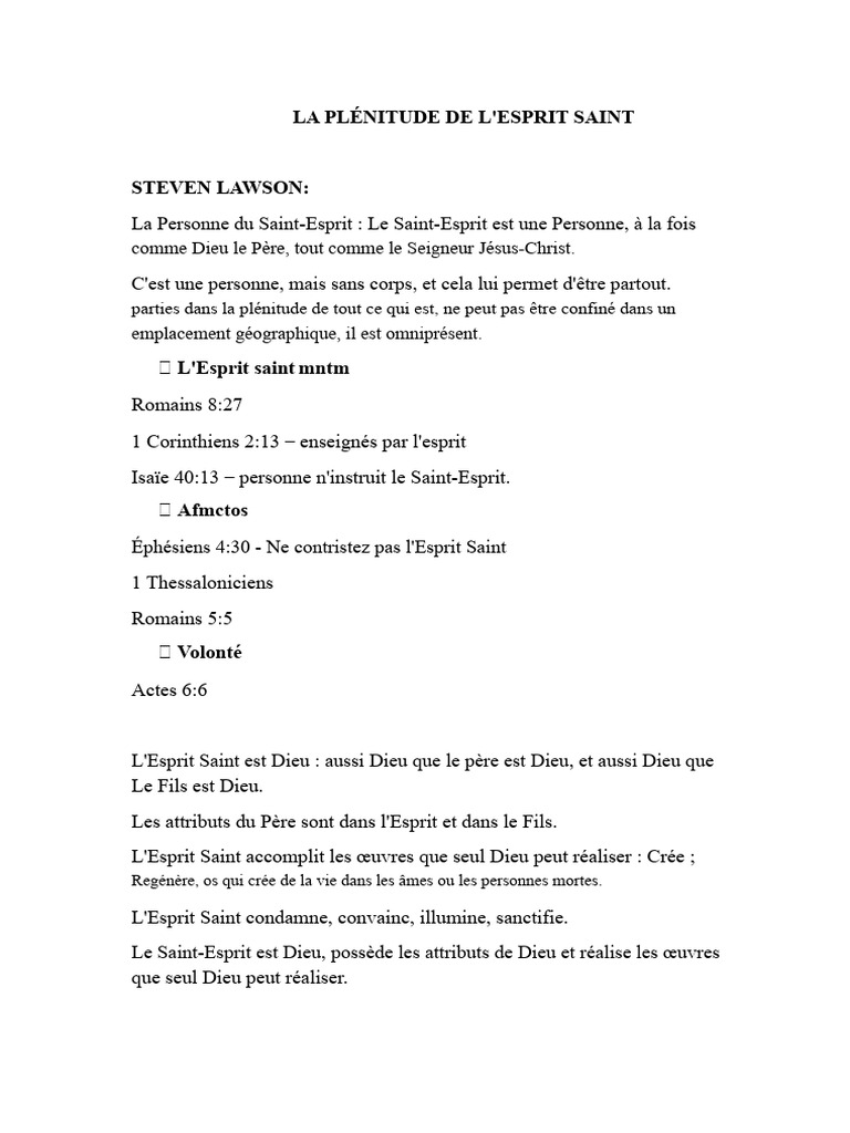 Comprendre la plénitude de l'Esprit Saint | PDF | Saint-Esprit | Dieu