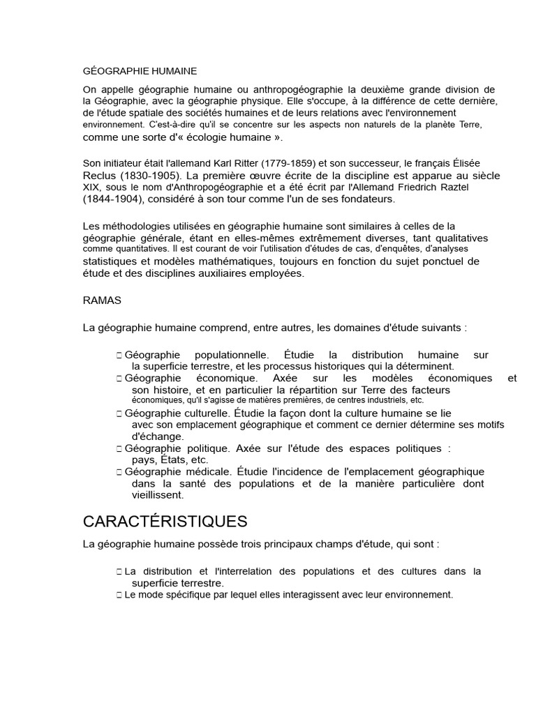 Introduction à la géographie humaine | PDF | Géographie | Science