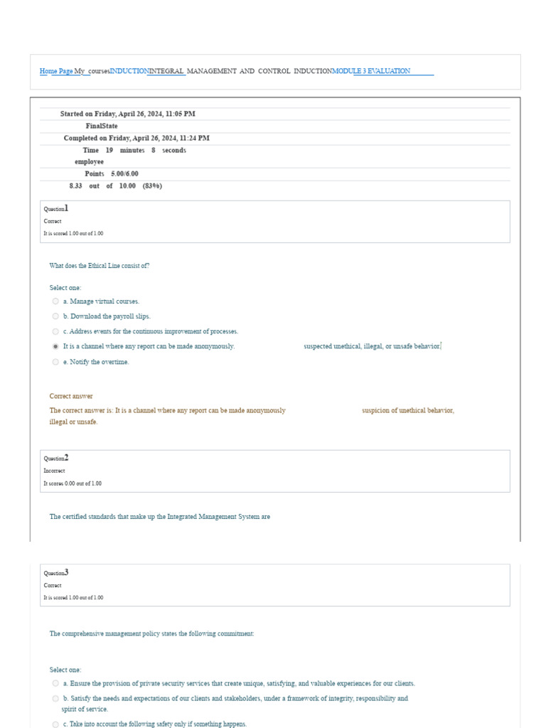 Integrated Management System Evaluation | PDF | Evaluation | Business
