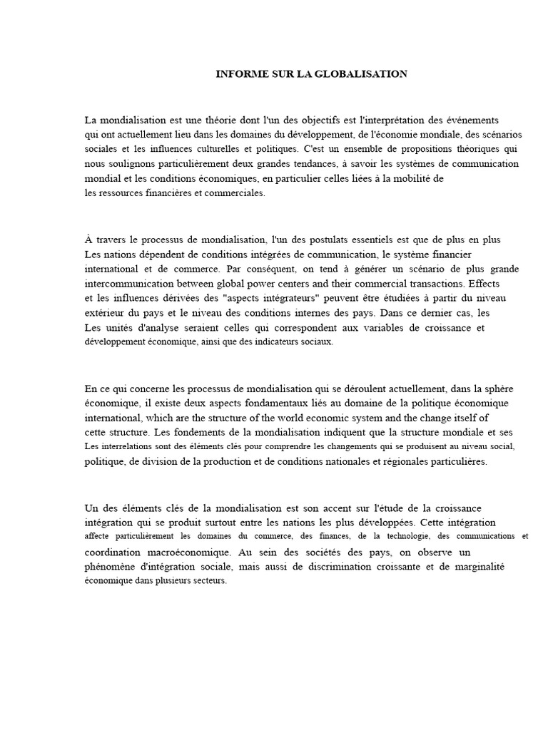 Comprendre la Mondialisation Économique | PDF | Globalisation | Économie