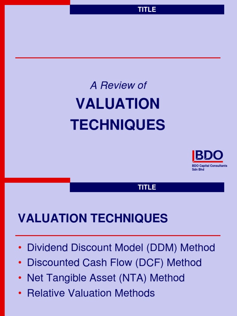 Valuation Techniques Overview Guide | PDF | Cost Of Capital ...