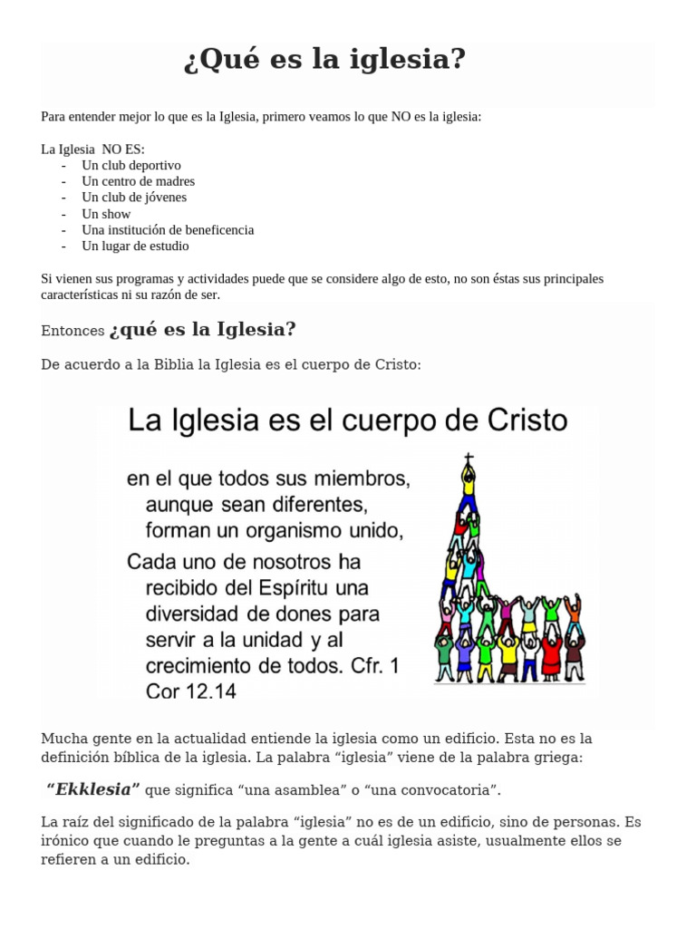 La verdadera definición de la iglesia | PDF | Iglesia cristiana ...