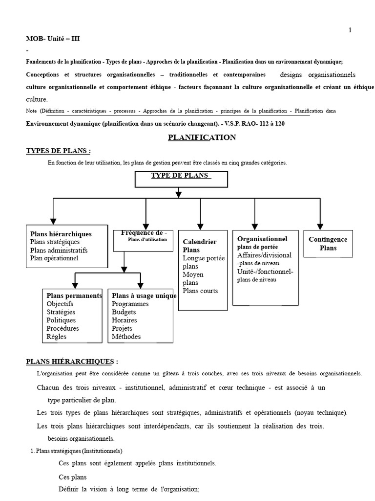 Types et Fondements de la Planification | PDF | Business | Planification