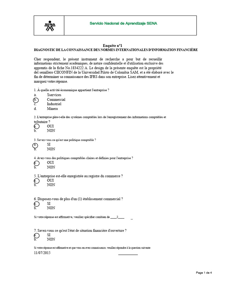 Diagnostic des Connaissances IFRS et Loi 1314 | PDF | Normes ...