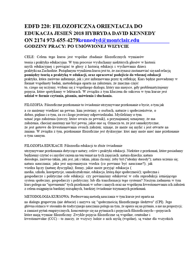 Sylabus EDFD 220 | PDF