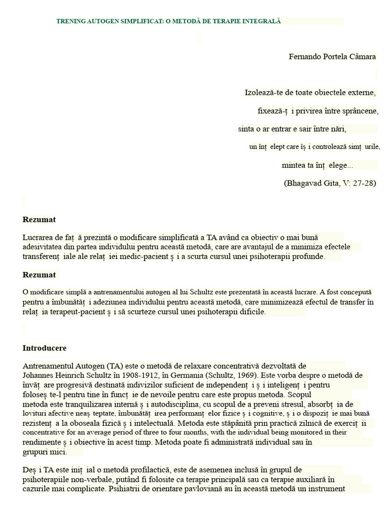 Antrament Autogen Simplificat | PDF