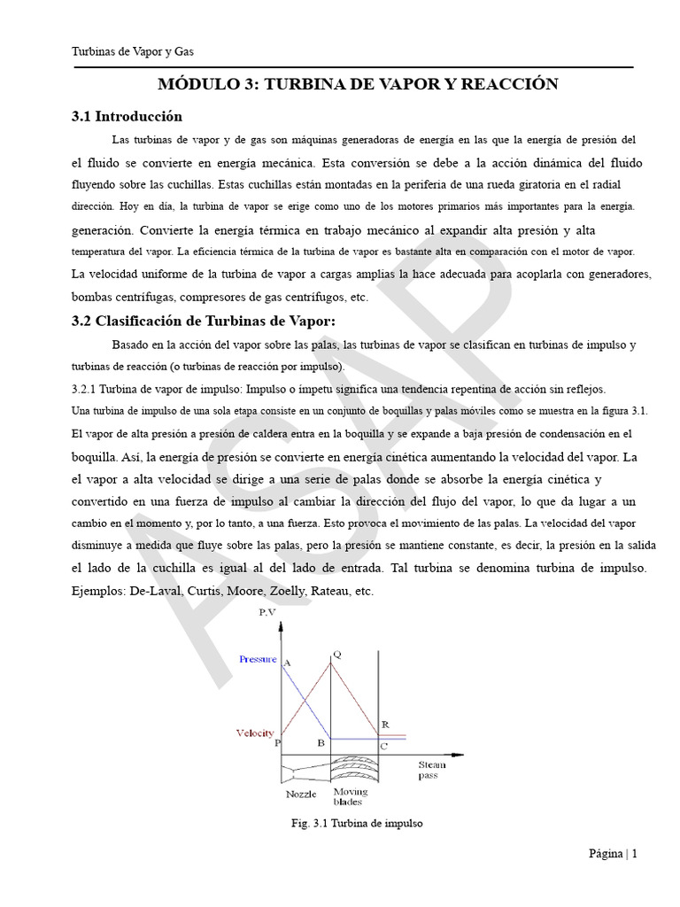Turbinas de Vapor: Tipos y Funcionamiento | PDF | Turbina | Vapor
