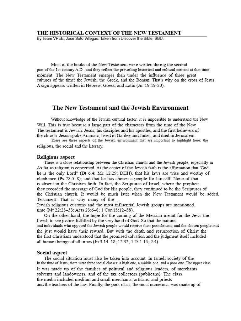 New Testament Historical Context Explained | PDF | Herod The Great | Jesus