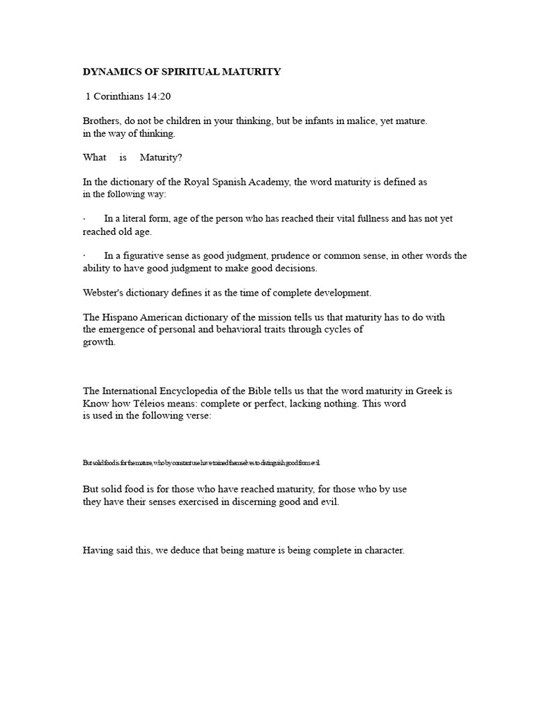 Dynamics of Spiritual Maturity | PDF | Jesus | Theology