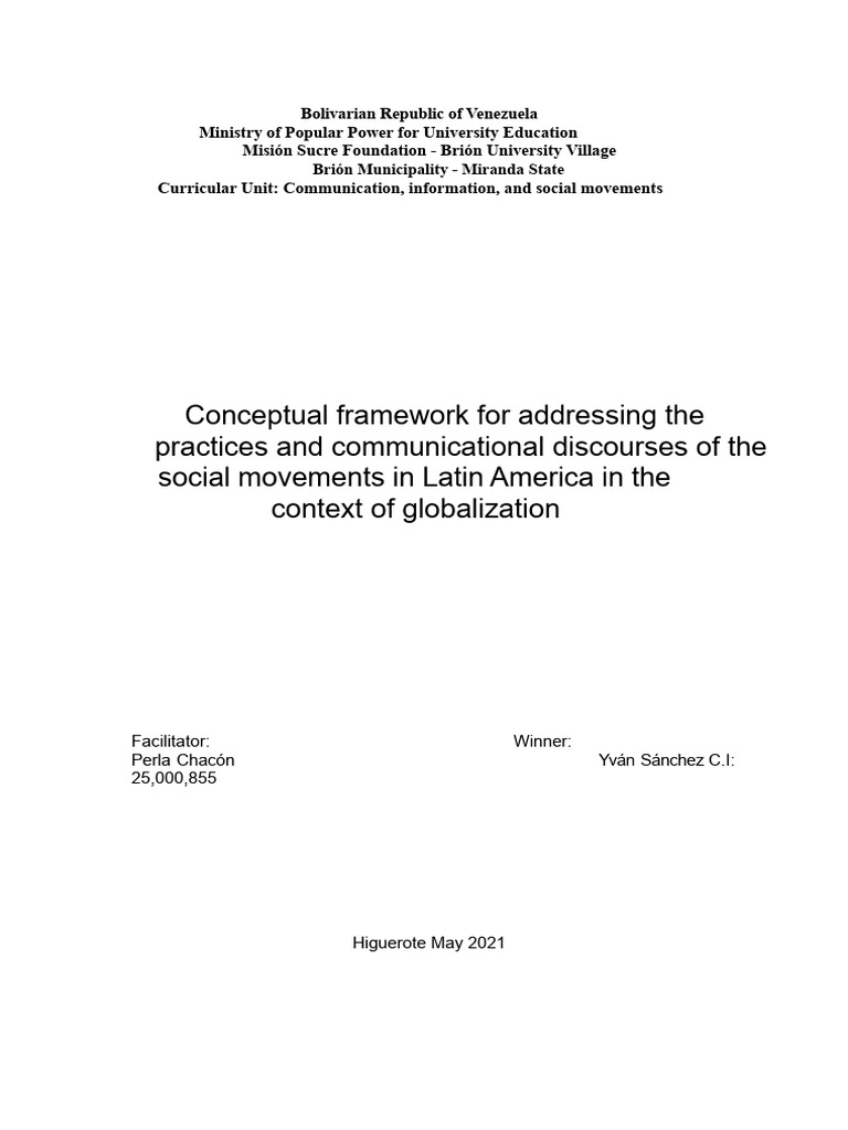 Unit 1 - Conceptual Framework For Addressing The Communication ...