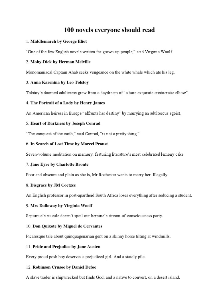 100-novels-everyone-should-read-pdf-english-literature-laurence