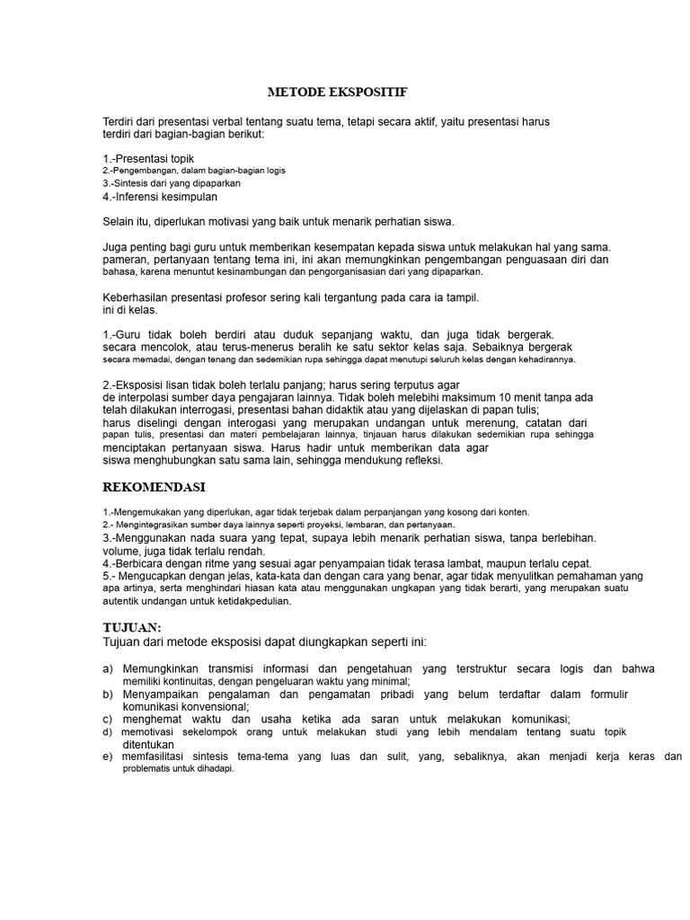 Metode Ekspositori | PDF