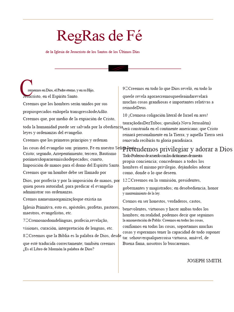 Creencias de la Iglesia SUD | PDF | Cristo (título) | Iglesia cristiana