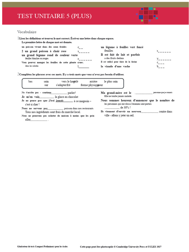 Test Unitaire Compact PFS TG 5 - Plus | PDF