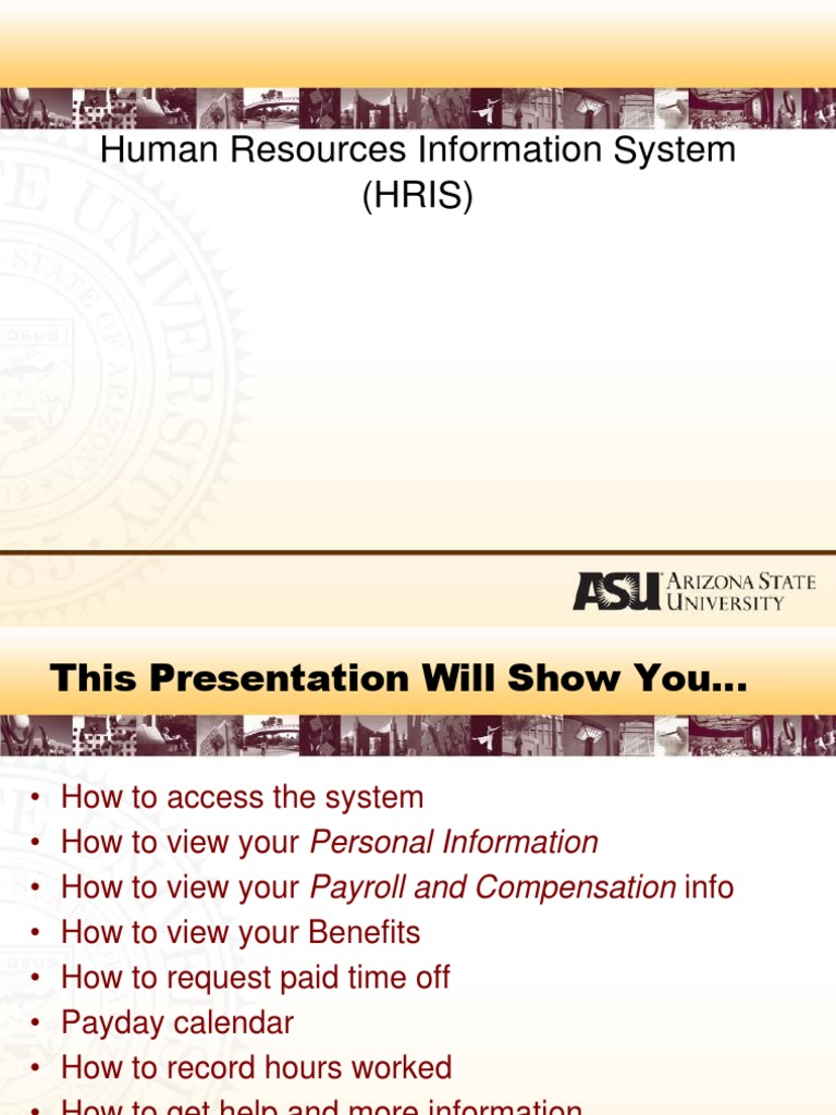 HRIS User Guide: Access & Features | PDF | Payroll | Human Resource ...