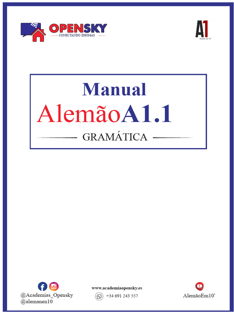 Aprenda Alemão: Gramática Básica A1.1 | PDF | Pronome | Assunto (gramática)