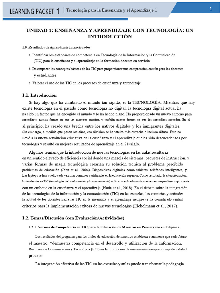 Competencias TIC para Docentes en Educación | PDF | Enseñando | Aprendizaje