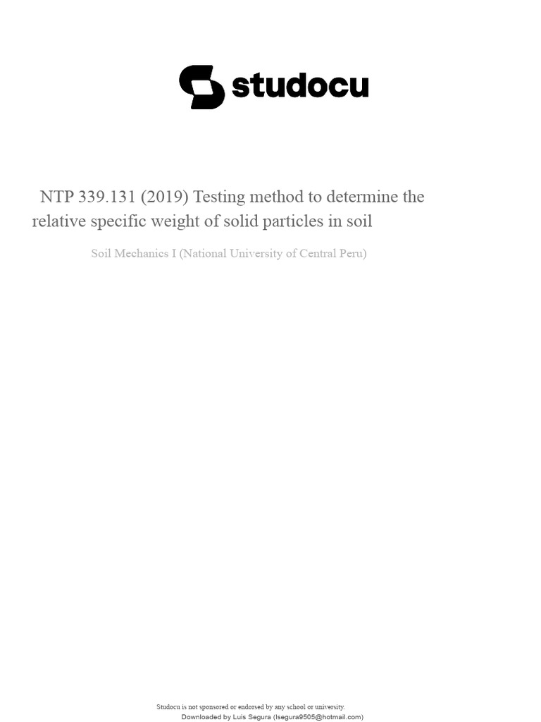 NTP 339131 2019 Test Method To Determine The Relative Specific Weight ...