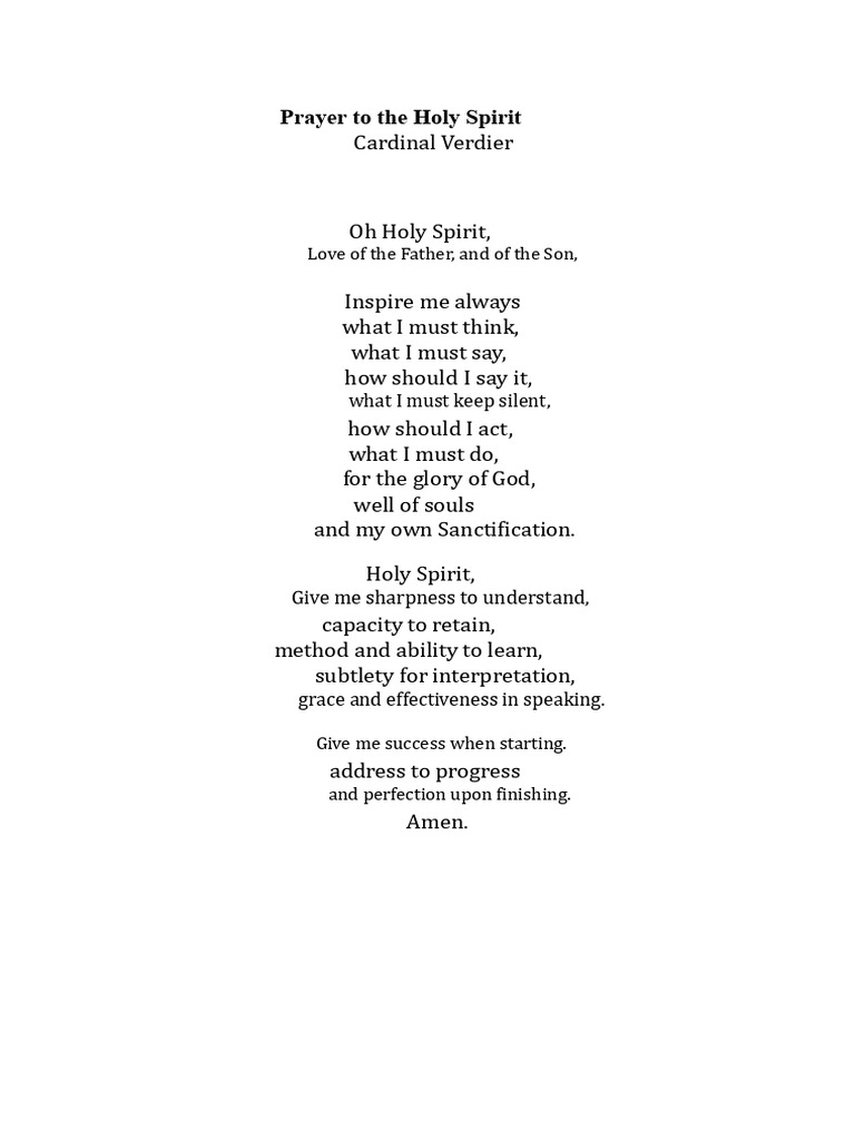 Prayer for Guidance from the Holy Spirit | PDF