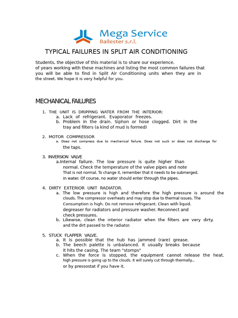 Common Split AC Failures Explained | PDF | Air Conditioning | Capacitor