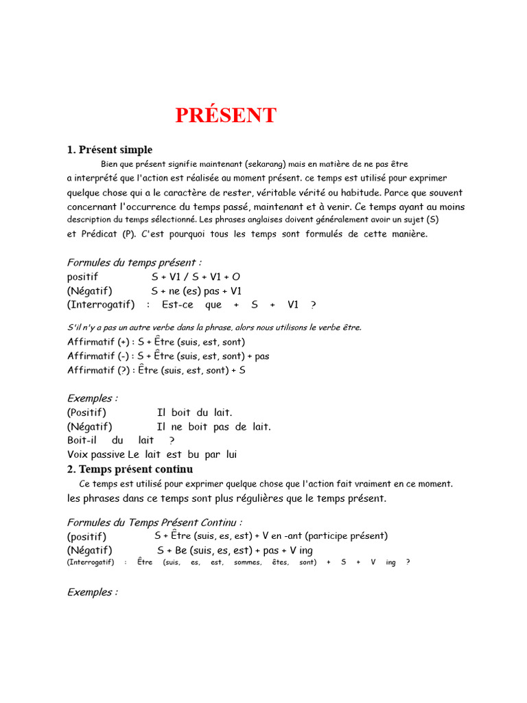 Guide des Temps Verbaux en Anglais | PDF | Verbe | Phrase