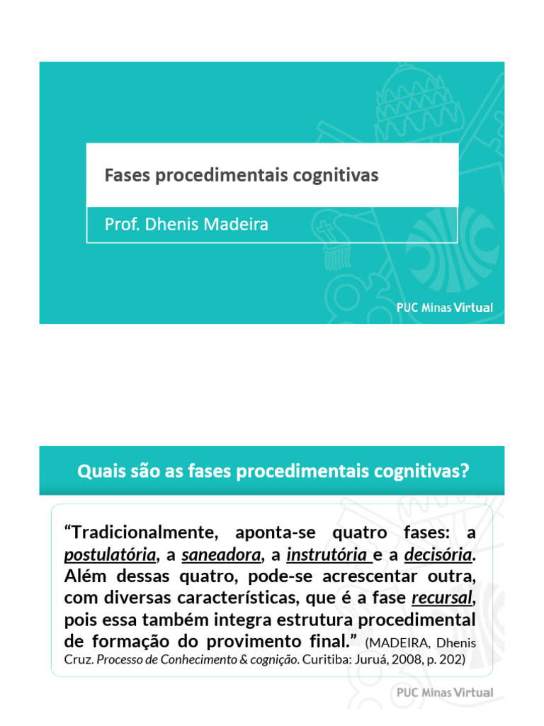 Fases do Processo Cognitivo Civil | PDF