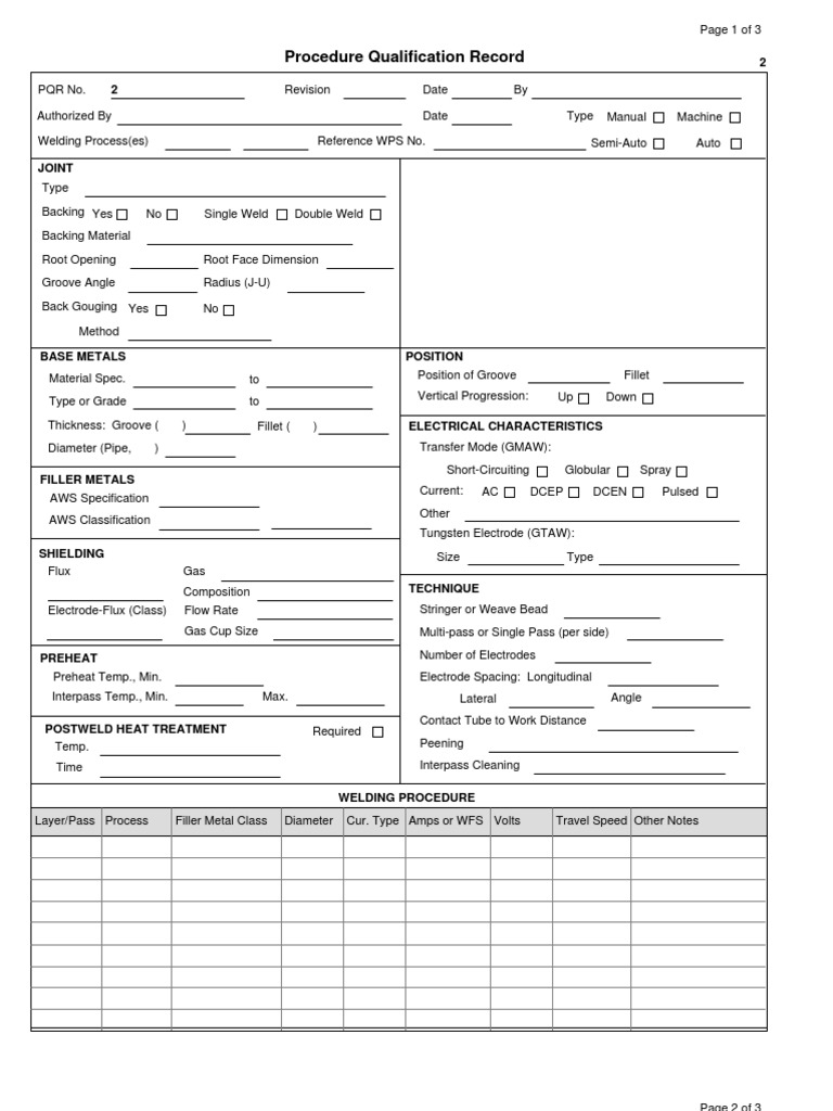Welding Procedure Qualification Record | PDF | Science & Mathematics