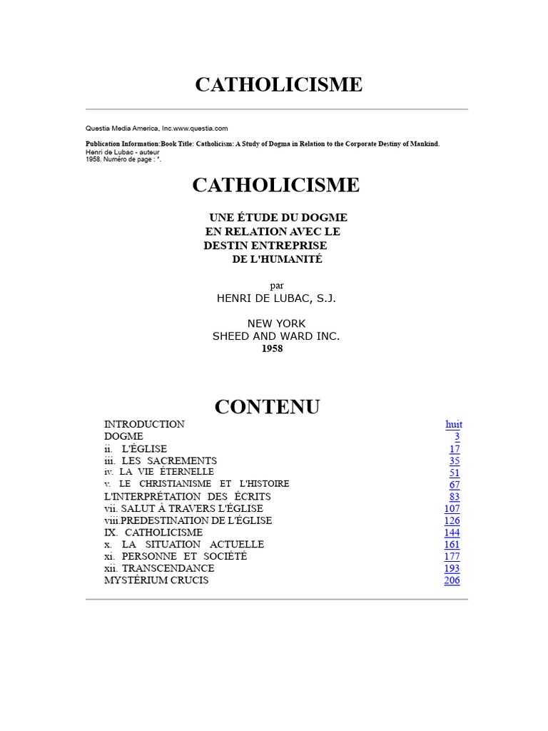 Étude du dogme catholique et humanité | PDF | Dieu | Paul l'apôtre